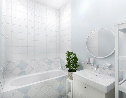 Скандинавський стиль невеликій ванній без туалету