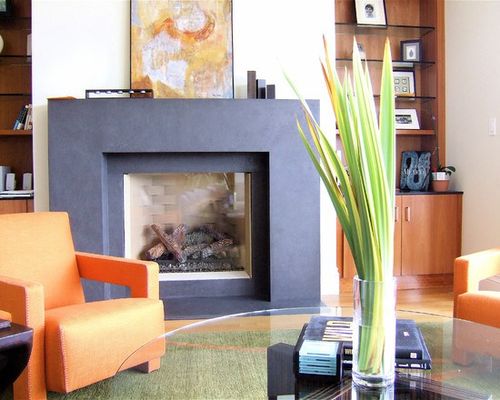 Камін в 2 х кімнатній квартирі хрущовці з гіпсу в кутку   фото дизайну інтерєру