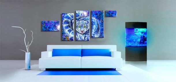 Модульні картини (12 фото) в інтерєрі вітальні: сучасний стиль