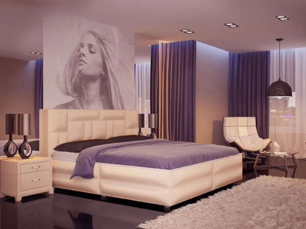 Розкіш і вишуканість фіолетовою спальні