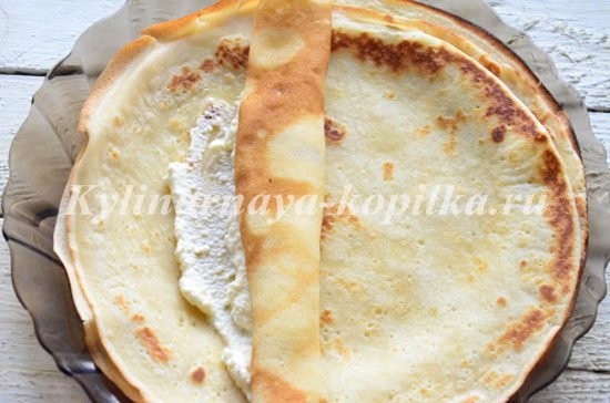 Млинці з сиром: рецепт з фото покроково