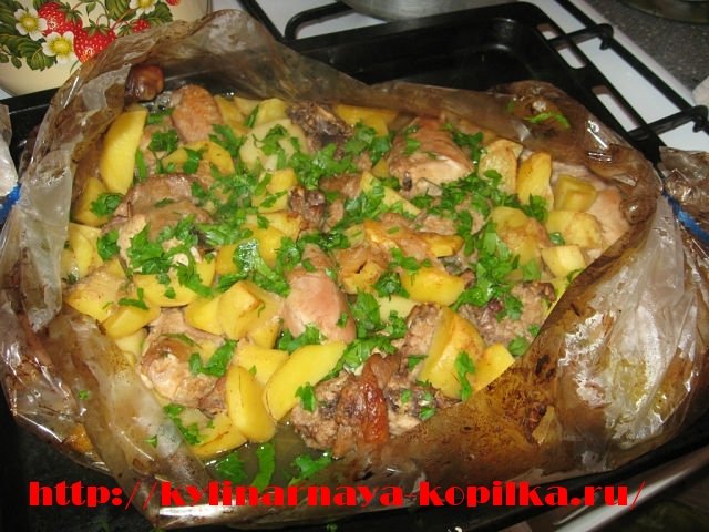 Курка з картоплею. Маринад для курки