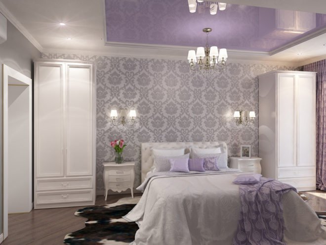 Розкіш і вишуканість фіолетовою спальні