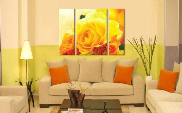 Модульні картини (12 фото) в інтерєрі вітальні: сучасний стиль