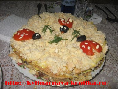 Закусочний торт з пісочного тіста