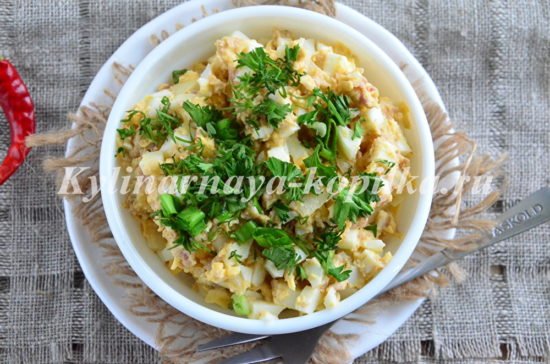 Салат з печінки тріски: класичний рецепт Салат з печінки тріски: класичний рецепт