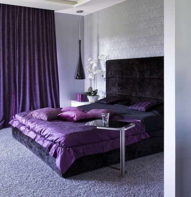 Розкіш і вишуканість фіолетовою спальні