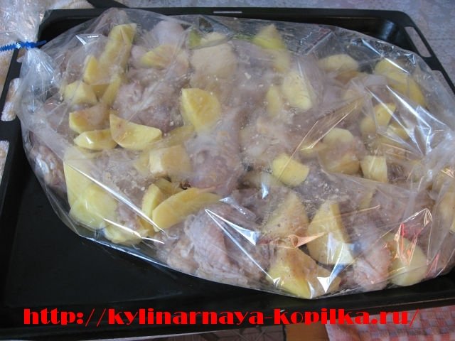 Курка з картоплею. Маринад для курки