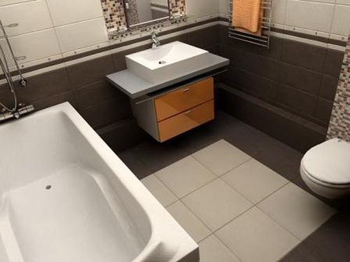 Плитка для підлоги у ванну кімнату, види матеріалу, розміри і форма
