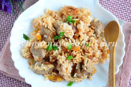 Плов з яловичиною: рецепт з фото покроково