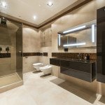 Фото дизайну ванної кімнати в коричневому кольорі