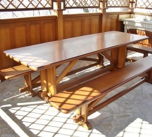 Як зробити стіл в альтанку: ідеї, матеріали, креслення з розмірами, фото і відео