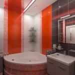 Фото дизайну ванної кімнати в червоних тонах