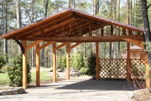 Навіс для автомобіля на дачі: види та матеріали, креслення з розмірами ифото