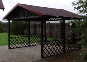 Навіс для автомобіля на дачі: види та матеріали, креслення з розмірами ифото