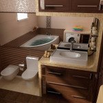 Фото дизайну ванної кімнати в коричневому кольорі