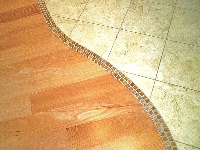 Як зістикувати паркет і плитку, види стикувань