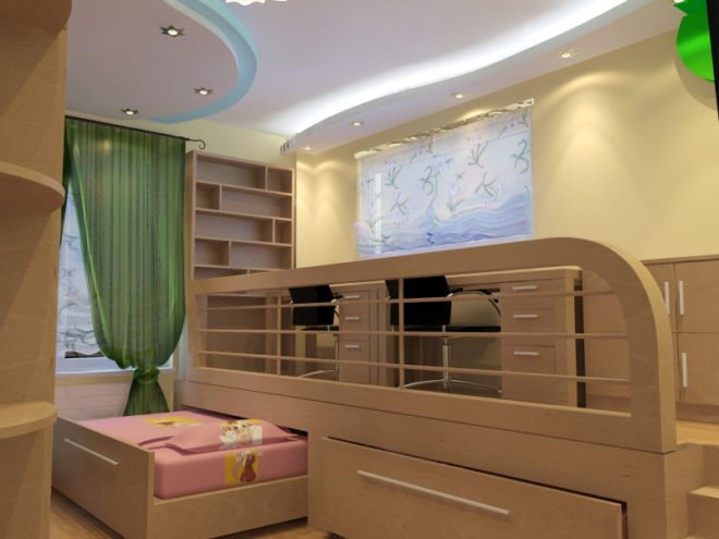 Дизайн інтерєру дитячої кімнати для двох дівчаток