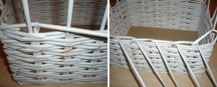Кошик для білизни з газетних трубочок, етапи виготовлення