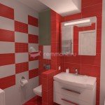 Фото дизайну ванної кімнати в червоних тонах