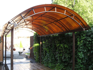 Навіс для автомобіля на дачі: види та матеріали, креслення з розмірами ифото