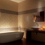 Фото дизайну ванної кімнати в коричневому кольорі