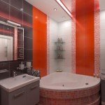 Фото дизайну ванної кімнати в червоних тонах