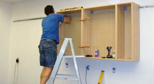Як повісити кухонні шафи на гіпсокартон