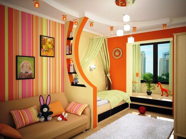 Дизайн інтерєру дитячої кімнати для двох дівчаток