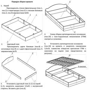 Збірка ліжка з підйомним механізмом: схема, складові частини і процес роботи