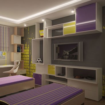 Дизайн дитячої кімнати для двох хлопчиків різного віку