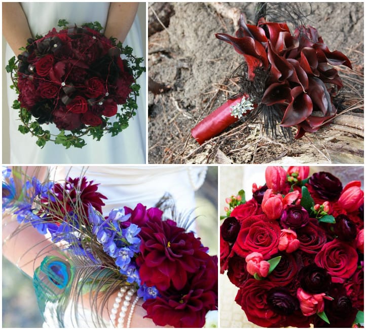 Бордовий букет нареченої: фото та ідеї оформлення Бордовий букет нареченої: фото та ідеї оформлення
