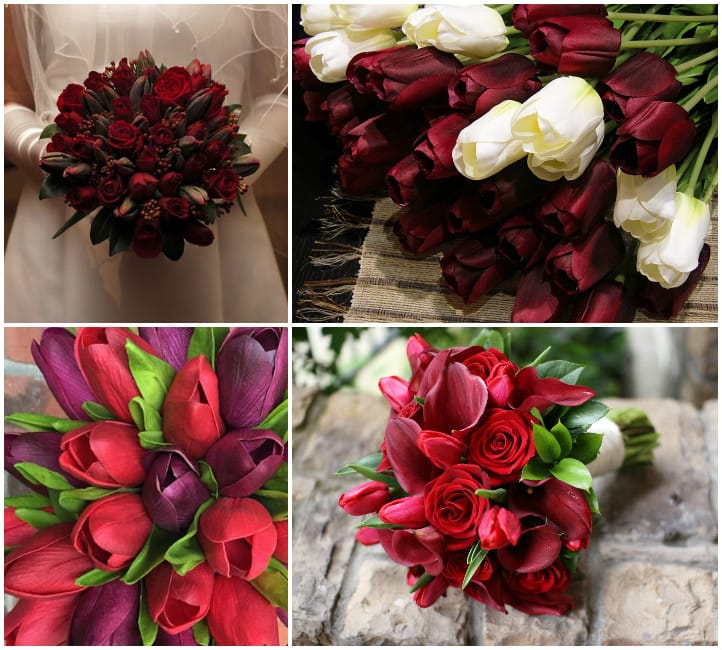 Бордовий букет нареченої: фото та ідеї оформлення Бордовий букет нареченої: фото та ідеї оформлення