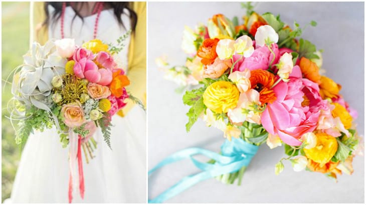 Яскравий букет нареченої: фото та варіанти оформлення Яскравий букет нареченої: фото та варіанти оформлення