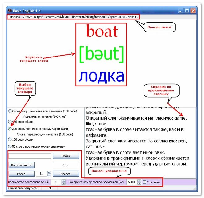 Словник і програма Basic English для вивчення мови