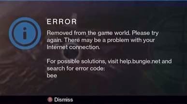 Як виправити помилку BEE у Destiny?