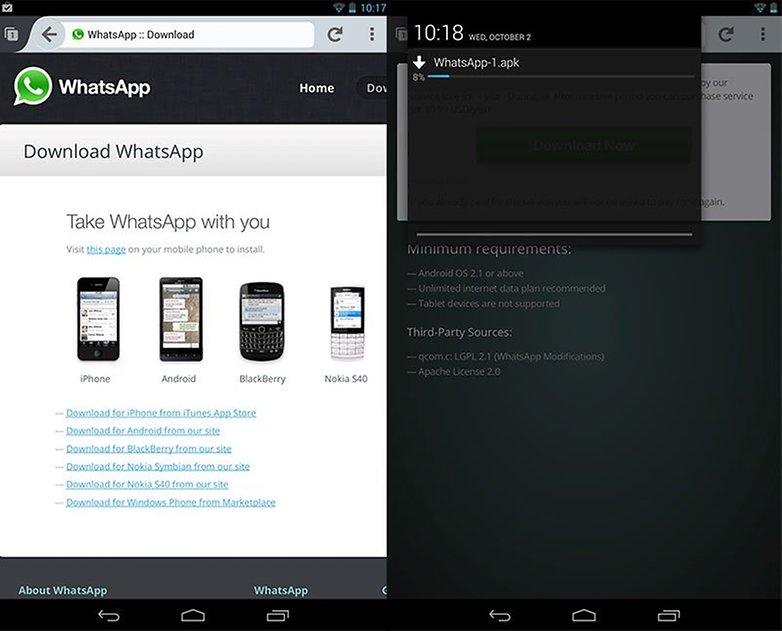 Встановити WhatsApp на планшет під управлінням Android