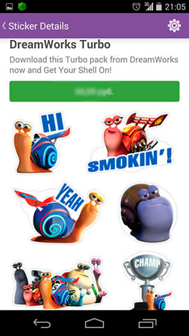 Нові стікери для Viber   DreamWorks Turbo