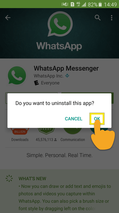 Як видалити WhatsApp Messenger