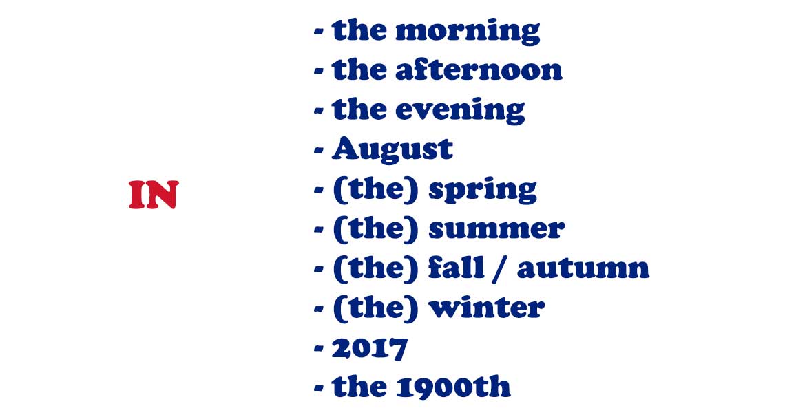 Прийменники часу в англійській мові (Prepositions of time): правила та винятки