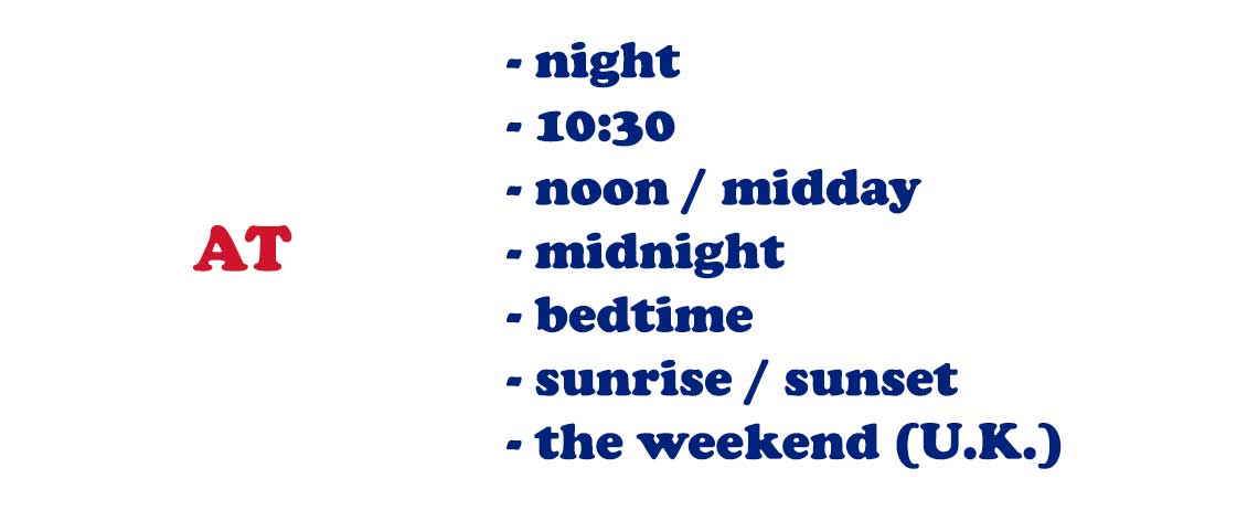 Прийменники часу в англійській мові (Prepositions of time): правила та винятки