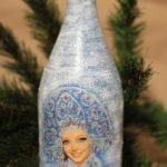 Декупаж пляшок на Новий рік. Прикраса келихів шампанського