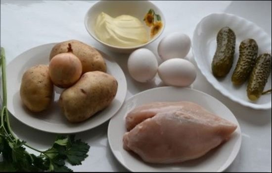 Салат з курки з огірком. Рецепти салату з куркою — солоними і свіжими огірками Салат з курки з огірком. Рецепти салату з куркою — солоними і свіжими огірками