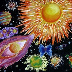 Малюнок на день космонавтики для дітей в дитячий сад або школу