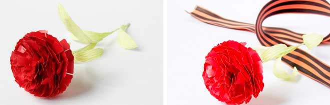 Гвоздика своїми руками з паперу для дітей на листівку. Як зробити гвоздику з гофрованого паперу Гвоздика своїми руками з паперу для дітей на листівку. Як зробити гвоздику з гофрованого паперу