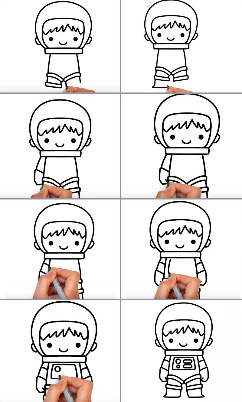 Малюнок на день космонавтики для дітей в дитячий сад або школу