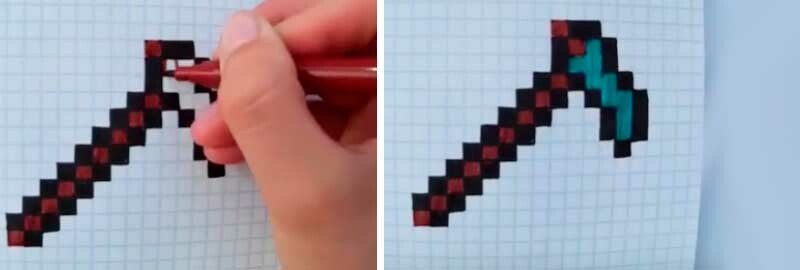 Як намалювати майнкрафт Стіва, Алекс, скіни по клітинках і олівцем