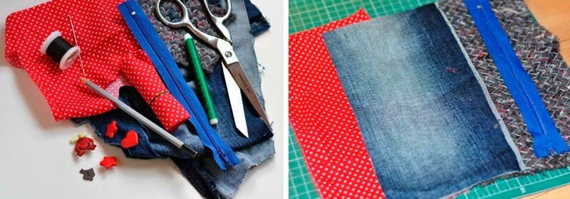 Пенал з джинсової тканини (джинсів) своїми руками: 8 майстер класів