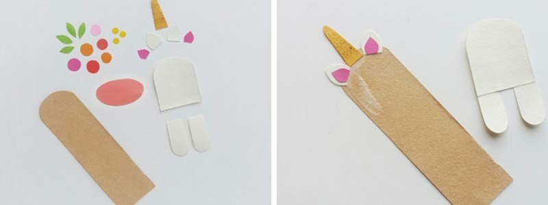 Закладка єдиноріг з паперу шаблони, роздруківки і схема орігамі Закладка єдиноріг з паперу шаблони, роздруківки і схема орігамі