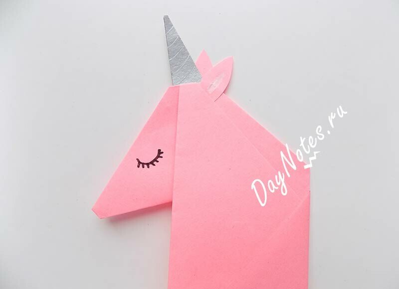Закладка єдиноріг з паперу шаблони, роздруківки і схема орігамі Закладка єдиноріг з паперу шаблони, роздруківки і схема орігамі
